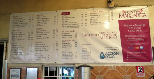 Fonda Margarita Menú