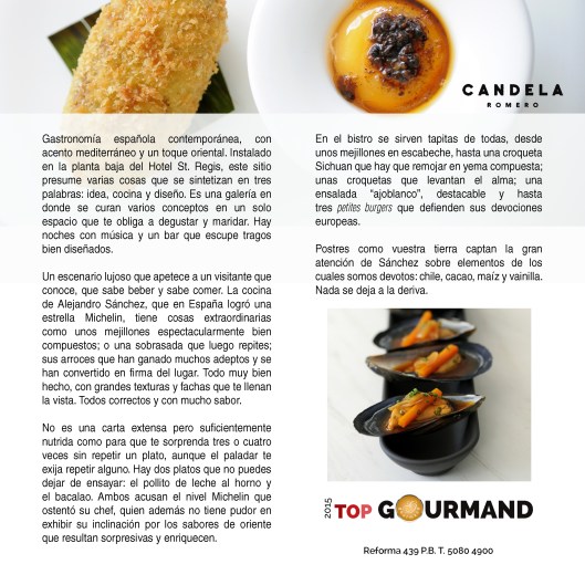 top gourmand candela